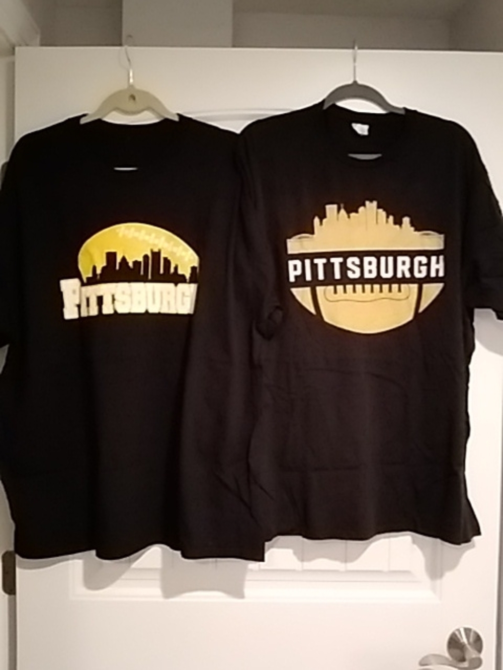 Bundle Of Two Pittsburgh Black Tees with Bold 2XL Size Tag